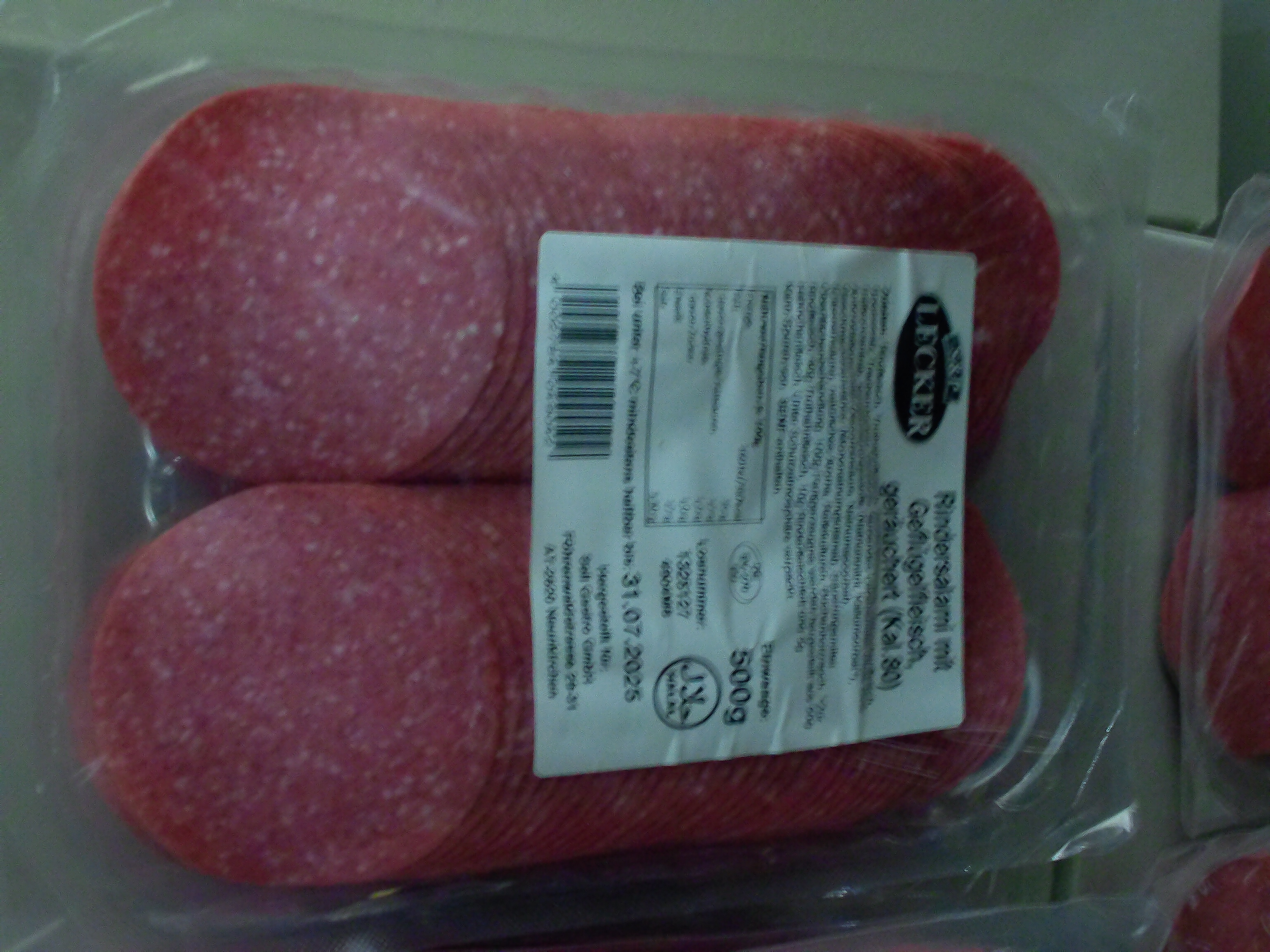 Rinder Salami geschnitten 80 oder 55 Halal
